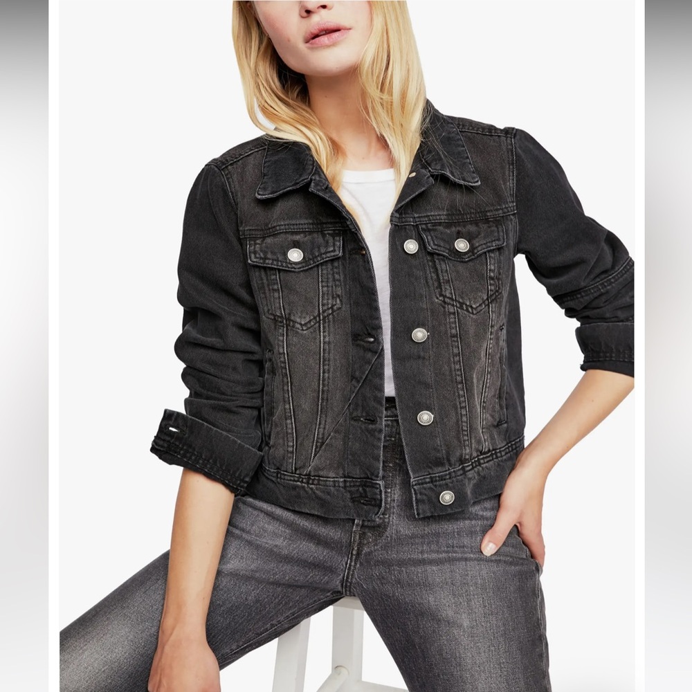 We the Free Black Denim Jacket
